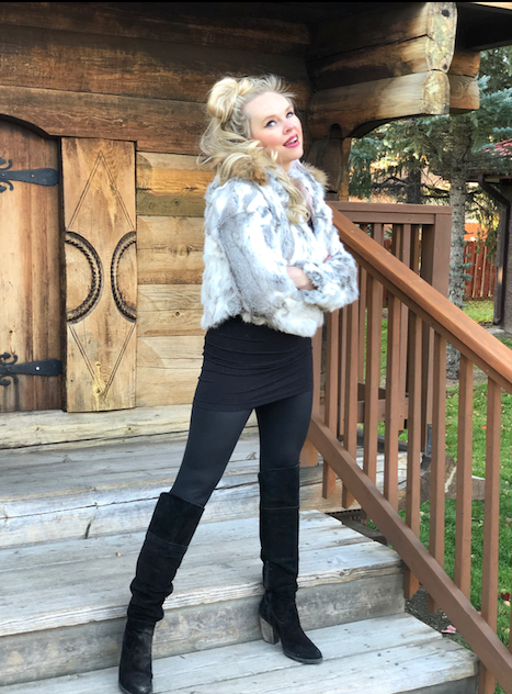 Genuine Rabbit Fur Crop Jacket One Size